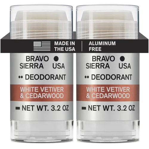 Miniatura 13 de Bravo Sierra - Desodorante sin aluminio para hombres, paquete de 1, cítrico y sal marina, fórmula natural sin bicarbonato de sodio con control