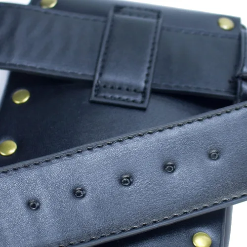 Miniatura 5 de Riñonera retro para mujer, riñonera para teléfono celular, steampunk, medieval, renacentista, accesorios de disfraz, Negro