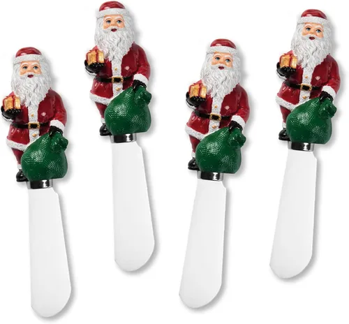 Miniatura 9 de Supreme Housewares Holly Days - Esparcidores de queso, asas de resina pintadas a mano con cuchillas de acero inoxidable para untar queso crema