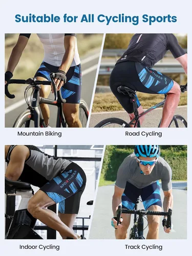 Miniatura 39 de Sportneer Pantalones cortos de ciclismo acolchados para hombre, acolchado 4D, pantalones cortos de ciclismo para hombre, transpirables y absorbentes