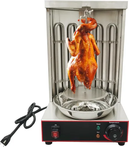 Máquina de parrilla Máquina de barbacoa eléctrica Parrilla de acero inoxidable Horno giratorio Asador vertical eléctrico Temperatura controlable