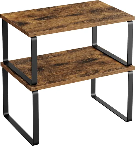 Miniatura 33 de SONGMICS Estante Organizador de Gabinete, Juego de 2 Estantes de Encimera de Cocina, Almacenamiento de Cocina, Estante de Especias, Apilable