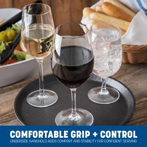 Miniatura 6 de Carlisle FoodService Products 1100GL004 GripLite Bandeja redonda antideslizante con forro de goma, 11 pulgadas de diámetro, color negro