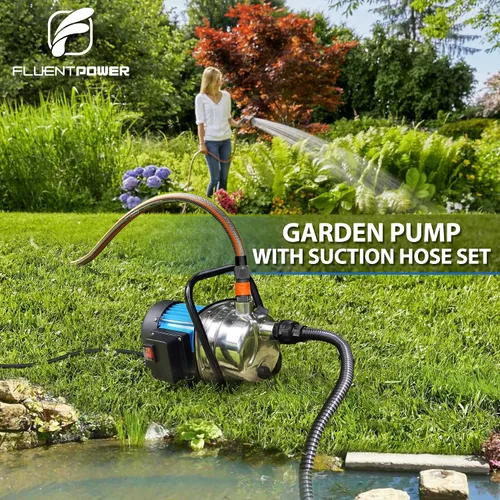 Miniatura 2 de FLUENTPOWER 1HP Bomba de transferencia de jardín portátil, bomba eléctrica de refuerzo de rociadores de 900 GPH, bomba de chorro de pozo poco