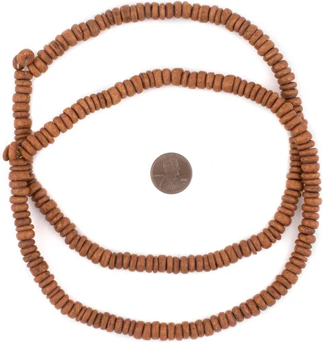 Miniatura 2 de TheBeadChest - Cuentas de cáscara de coco de disco marrón claro (0.315 in)