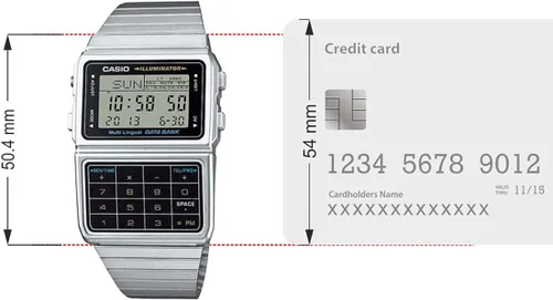 Miniatura 7 de Casio reloj de plata tono 25 con banco de datos con calculadora de memoria para hombre