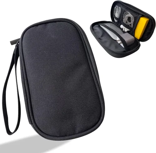 Funda organizadora de artículos electrónicos, organizador de cables, bolsa de tecnología de viaje esenciales, adecuada para cargador, cable, Negro