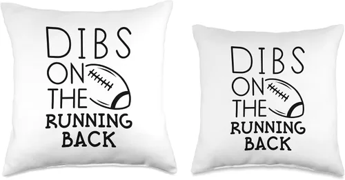Miniatura 3 de Funny Football Season Tees Dibs On The Running Back Football Wife Girlfriend Girl RB QB Throw Pillow, 16x16, Multicolor