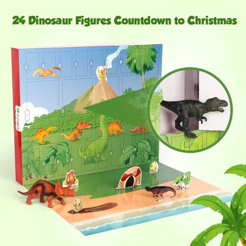 Miniatura 2 de D-FantiX Calendario de Adviento de Dinosaurios 2025 para Niños, Calendario de Adviento de 24 Días de Cuenta Regresiva para Navidad, Juguetes