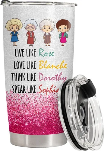 Miniatura 3 de 34HD Vaso dorado de 20 onzas – Thank You for Being a Friend – Taza de acero inoxidable aislada al vacío de doble pared – Mantiene las bebidas