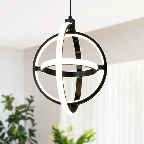Miniatura 14 de Lámpara LED moderna con anillo dorado, lámpara colgante de 4000 K, regulable en altura ajustable, iluminación colgante para comedor, cocina, isla