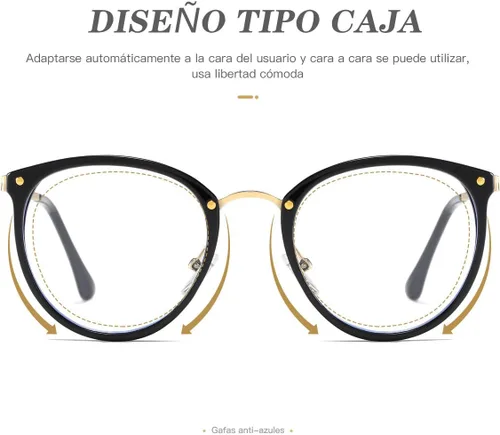 Miniatura 3 de (3 unidades) gafas de bloqueo de luz azul para mujer y hombre gafas de ordenador marco de metal (negro, leopardo, rosa)