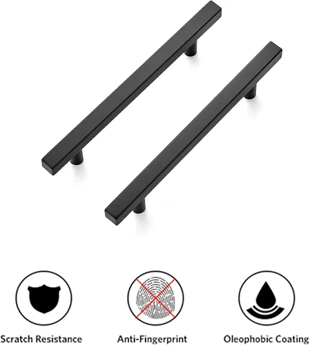 Miniatura 8 de Ravinte Paquete de 1 tirador cuadrado de 7.38 pulgadas de acero inoxidable negro mate para cajones de cocina, manijas de gabinete de 7-3/8 pulgadas