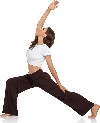 Miniatura 4 de UEU - Pantalones informales de corte holgados y pierna ancha para mujer, pantalones deportivos cómodos de cintura alta y bolsillos para descanso