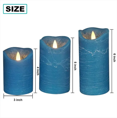 Miniatura 2 de iZAN - Juego de 3 velas sin llama de cera real, funcionan con pilas, LED, pilar parpadeante, velas eléctricas realistas, juego de regalo con control