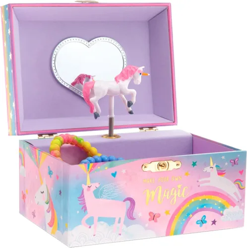 Miniatura 15 de Jewelkeeper Joyero para niñas – Muñeca bailarina negra y caja de música – Swan Lake Tune – Organizador de joyas – 6 x 5 x 4 pulgadas