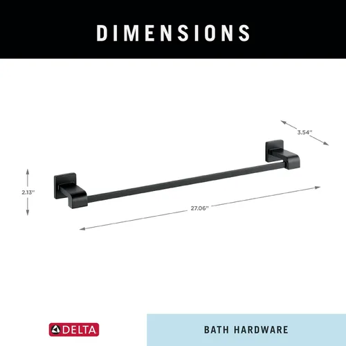 Miniatura 6 de Delta Toallero Toallero negro mate de 24 pulgadas para baño, cocina Ara Accessories Mate negro