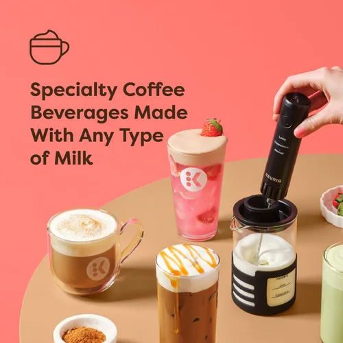 Miniatura 3 de Keurig SimpleCafe Espumador, Espumador de Leche Recargable de Mano para Lattes, Capuchinos y Café Helado, Cable USB Incluido, Taza de Espumado Apta