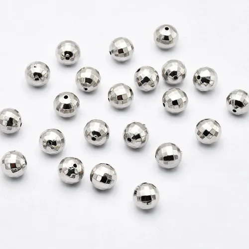 Miniatura 6 de 120 cuentas de bola de discoteca para hacer joyas, mini bolas de discoteca, cuentas redondas reflectantes, cuentas brillantes para pulseras