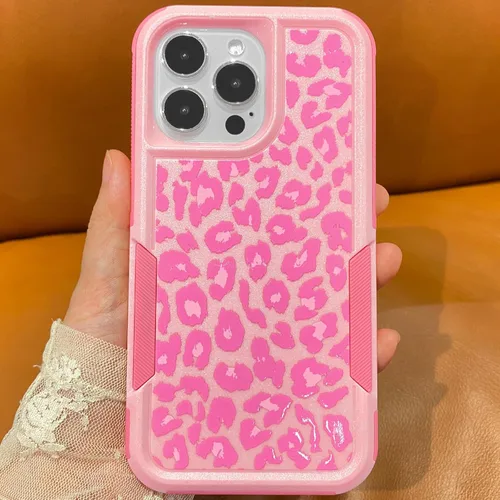 Miniatura 11 de Funda para iPhone 11 con Estampado de Leopardo Guepardo Rosa, Resistente de Servicio Pesado Robusto Protección Completa del Cuerpo Resistente a