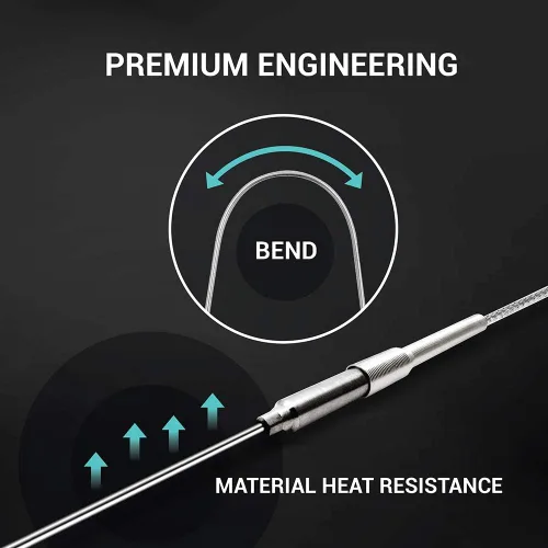 Miniatura 3 de PerfectPrime TL1914SL Sondas de sensor de temperatura de termopar tipo K de Inconel 600 flexibles -40~2012°F, 1mm / 300mm