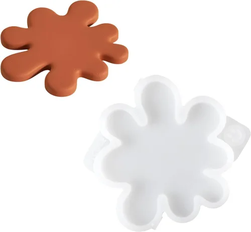 Miniatura 7 de BOOWAN NICOLE Soporte de vela de cemento irregular molde de silicona, molde de posavasos de hormigón Bandeja de vela de yeso Decoraciones