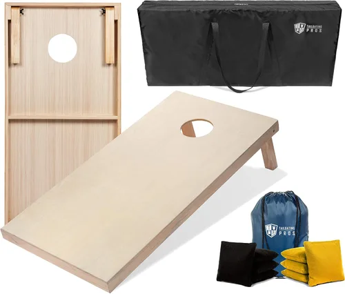 Miniatura 27 de Tailgating Pros Tablas para juego de cornhole - 4 x 2 pies y 3 x 2 pies. Juego de cornhole con estuche de transporte y juego de 8 bolsas de maíz