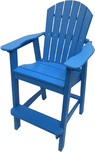 Miniatura 17 de Phat Tommy Silla alta Adirondack – Muebles de exterior de polietileno de alta densidad – Taburete de bar Adirondack de polietileno – Mueble pesado