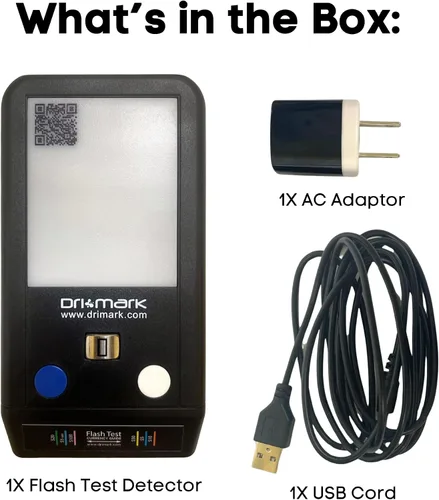 Miniatura 9 de Dri Mark Detector de billetes falsos de prueba de flash, 3 pruebas fáciles en un dispositivo pequeño, marca de agua, tinta, tira de seguridad