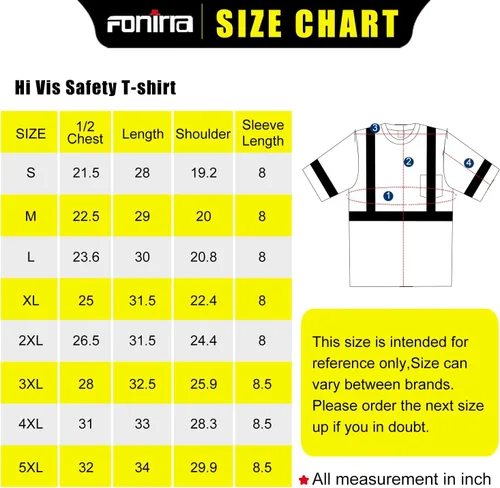 Miniatura 7 de FONIRRA Paquete de 3 camisas reflectantes de seguridad de alta visibilidad para hombres de alta visibilidad para trabajo de construcción con manga