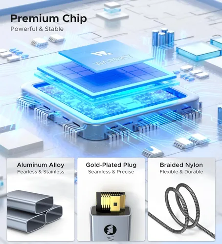 Miniatura 6 de Cable USB C a HDMI 4K, WARRKY [trenzado, de alta velocidad] Thunderbolt 3 a HDMI adaptador compatible para iPad nuevo, MacBook Pro/Air, iMac, Galaxy