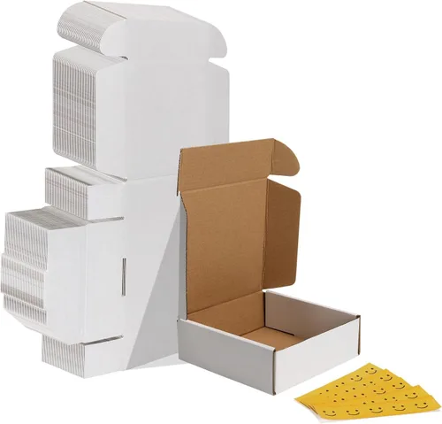 Miniatura 24 de HORLIMER - Cajas de envío pequeñas de 7x5x2, conjunto de 50, caja de cartón corrugado blanca para envío de correspondencia