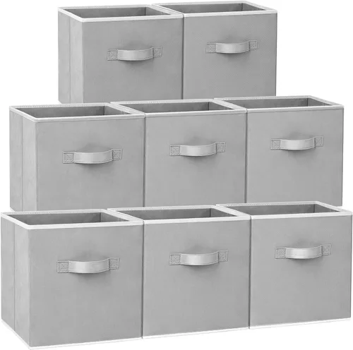 Miniatura 10 de Criusia Cubos de almacenamiento – Contenedores de almacenamiento de tela resistente de 11 pulgadas para estantes, armario, organizador de cubos