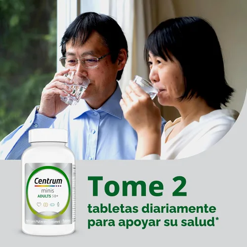 Miniatura 4 de Centrum Minis Silver multivitamínico para adultos de 50 años o más, suplemento multimineral, vitamina D3, vitaminas B, sin gluten, ingredientes sin