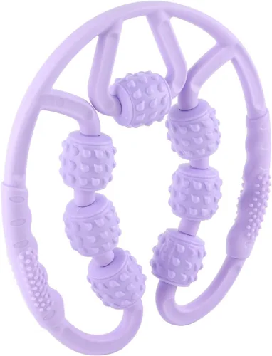 Miniatura 9 de Dioche Rodillo de masaje para celulitis, punto en forma de U, 7 ruedas, rodillo de masaje de mano para tejido profundo, herramienta de masaje