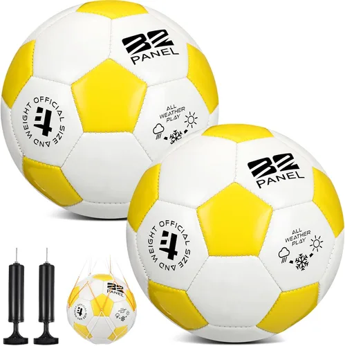 Miniatura 12 de Shappy 2 pelotas de fútbol a granel con bomba, bolsa de malla, tamaño oficial 3, 4, 5, pelota de fútbol colorida para interiores y exteriores