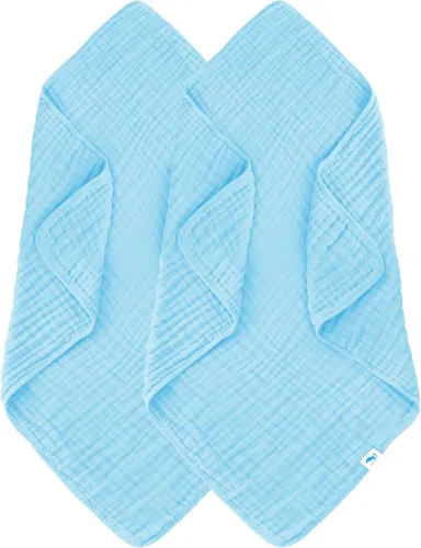 Miniatura 17 de SWEET DOLPHIN - Paquete de 2 toallas de baño de muselina para bebés y niños pequeños, manta 100% algodón, 40 x 40 pulgadas, altamente absorbentes