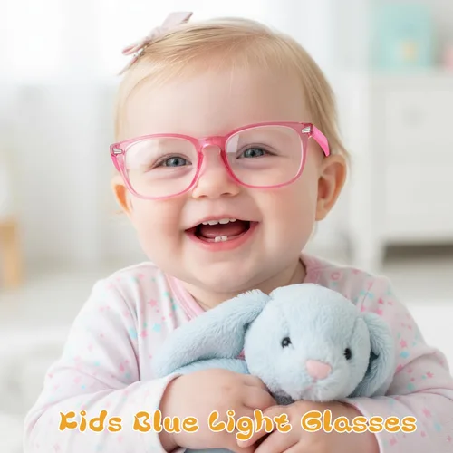 Miniatura 3 de Lentes de bloqueo de luz azul para niños y niñas, TR90, irrompibles, antirreflejos, UV400 de 2 a 18 años