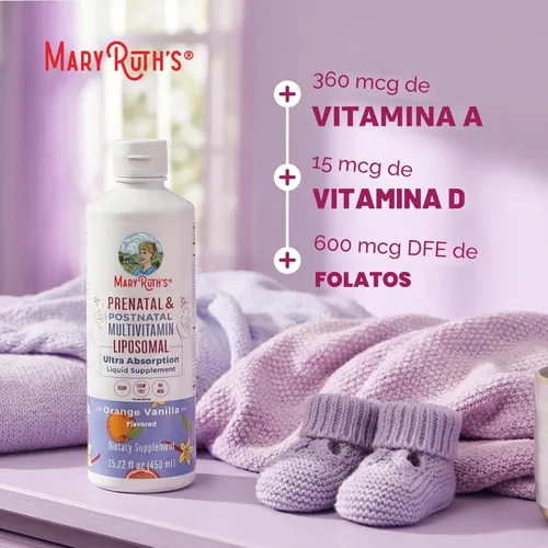 Miniatura 7 de MaryRuth's Multivitamínico prenatal y posnatal liposomal Preconcepción y embarazo Vitaminas prenatales para mujeres con folato colina Omega 3