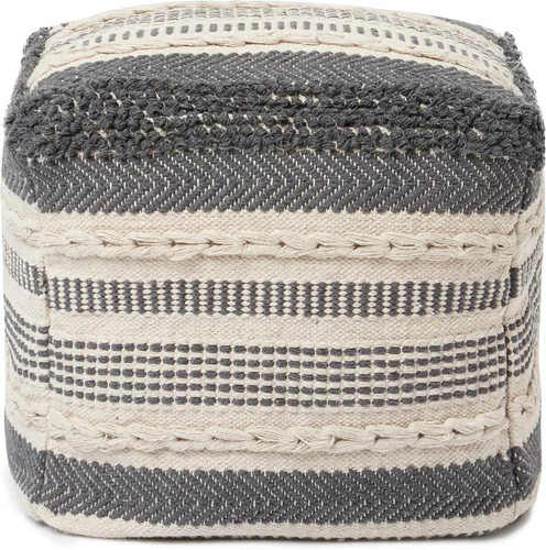 Miniatura 5 de REDEARTH · Puf acolchado otomano con relleno texturizado, cubo de almacenamiento, puf de asa, reposapiés para sala de estar, dormitorio, guardería