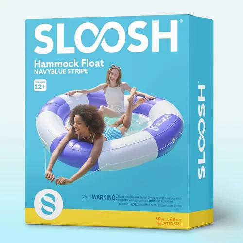Miniatura 7 de SLOOSH Flotador inflable para piscina con malla, flotadores de piscina de 80 x 80 pulgadas, doble anillo redondo para adultos, balsa flotante