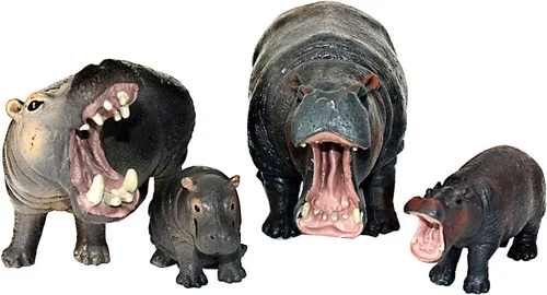Miniatura 15 de FUNSHOWCASE Figura de juguete de búfalo de animales de la selva africana, figura de plástico realista, altura de 2.6 pulgadas