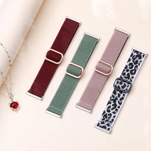 Miniatura 4 de Ouwegaga Paquete de 6 bandas elásticas compatibles con Fitbit Sense 2 Bands/Sense/Versa 4/Versa 3 bandas para mujer, correa de nailon elástica suave