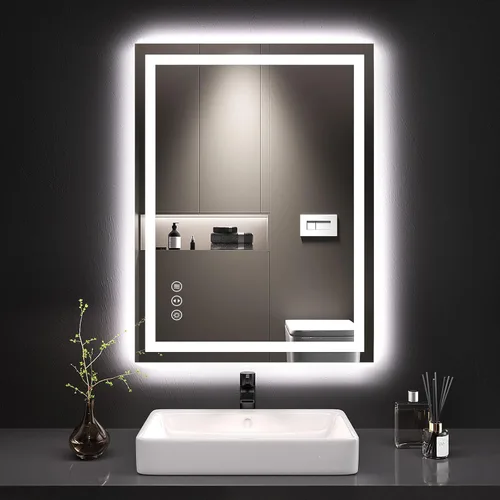 Miniatura 30 de LOAAO Espejo de Baño LED de 40"X32" con Luces, Antivaho, Regulable, Retroiluminación RGB + Iluminación Frontal, Espejo de Tocador de Baño
