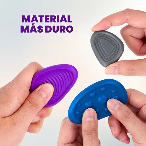 Miniatura 3 de Juguetes Fidget para Adultos de Piedra Sensorial: Paquete de 6 Piedras de Preocupación Texturizadas para Niños Autistas para Calmarse - Juguetes