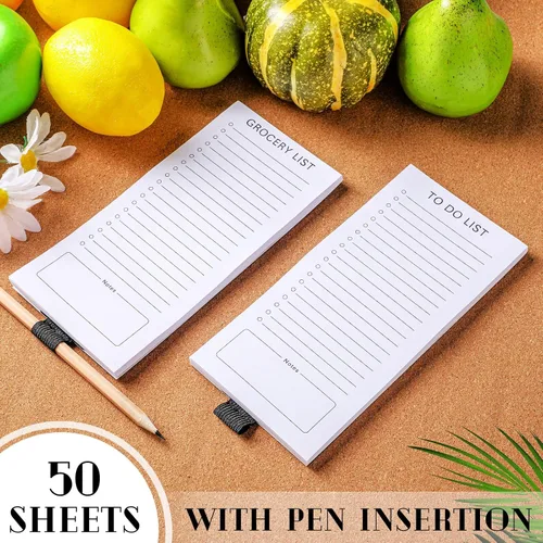 Miniatura 6 de Sinmoe 2 bloc de notas magnético para refrigerador lista de comestibles, bloc de notas magnéticas, divertido bloc de notas para refrigerador