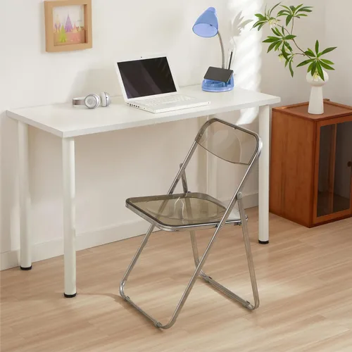 Miniatura 2 de Urban Lifestyle Silla plegable moderna de acrílico transparente con marco cromado, negro