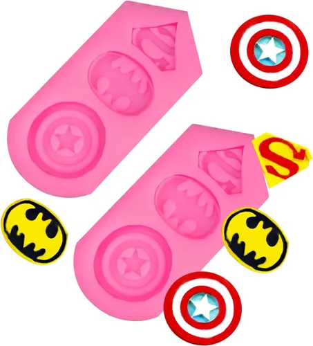 Miniatura 8 de Molde de silicona de superhéroe, 2 moldes para fondant, moldes de caramelo y chocolate