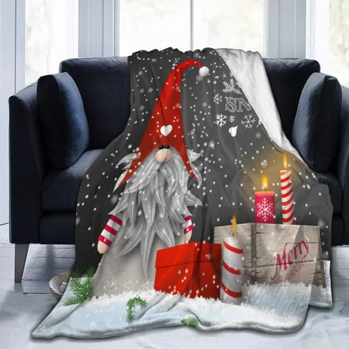 Miniatura 16 de Manta de franela de vellón, manta de Navidad con árbol de nieve y pájaros para cama, manta súper suave y acogedora de 50 x 40 pulgadas