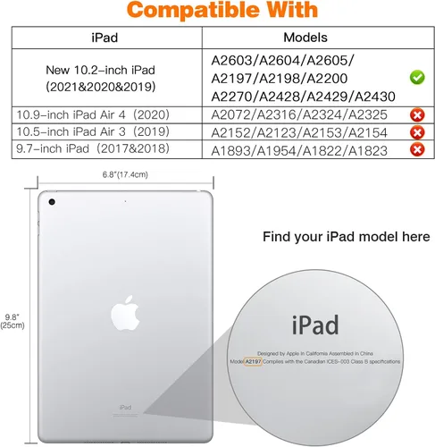 Miniatura 2 de Funda MoKo Compatible con Nuevo iPad de 9ª/8ª/7ª Generación de 10.2 pulgadas (2021/2020/2019), Funda Inteligente Delgada y Ligera con Soporte